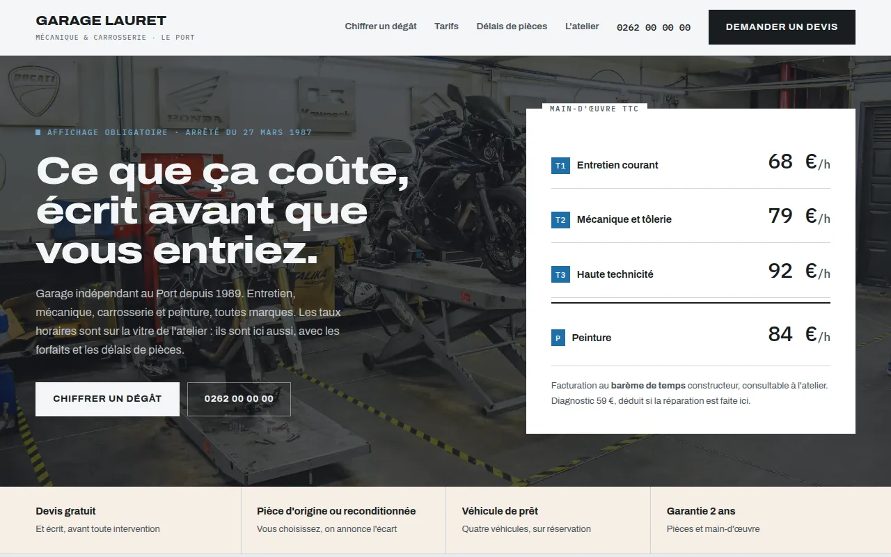 Aperçu du site Garage & carrosserie